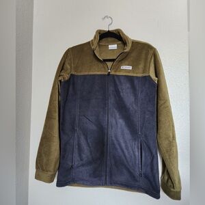 Columbia Kids Zip-Up Fleece Jacket Olive and Navy